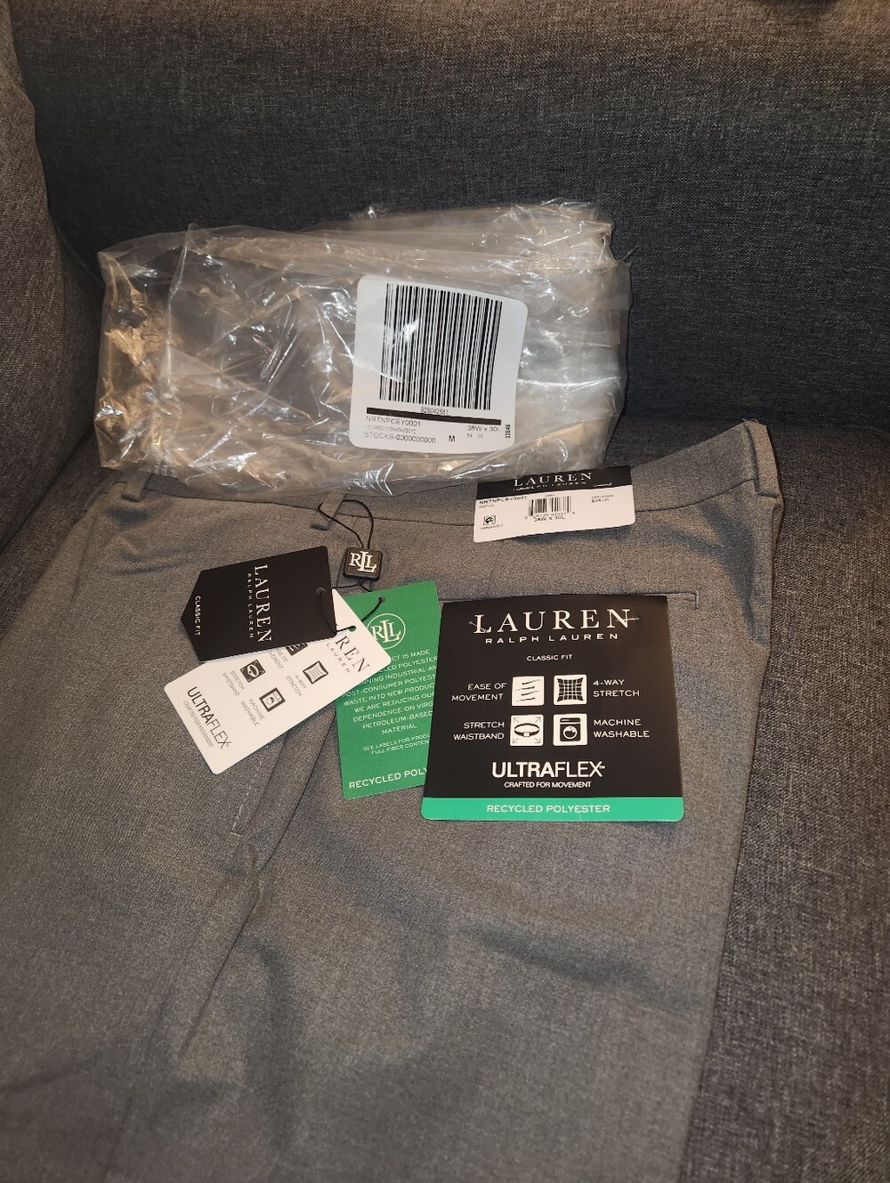 Lauren Ralph Lauren Men’s Gray Dress Pants Ultraflex